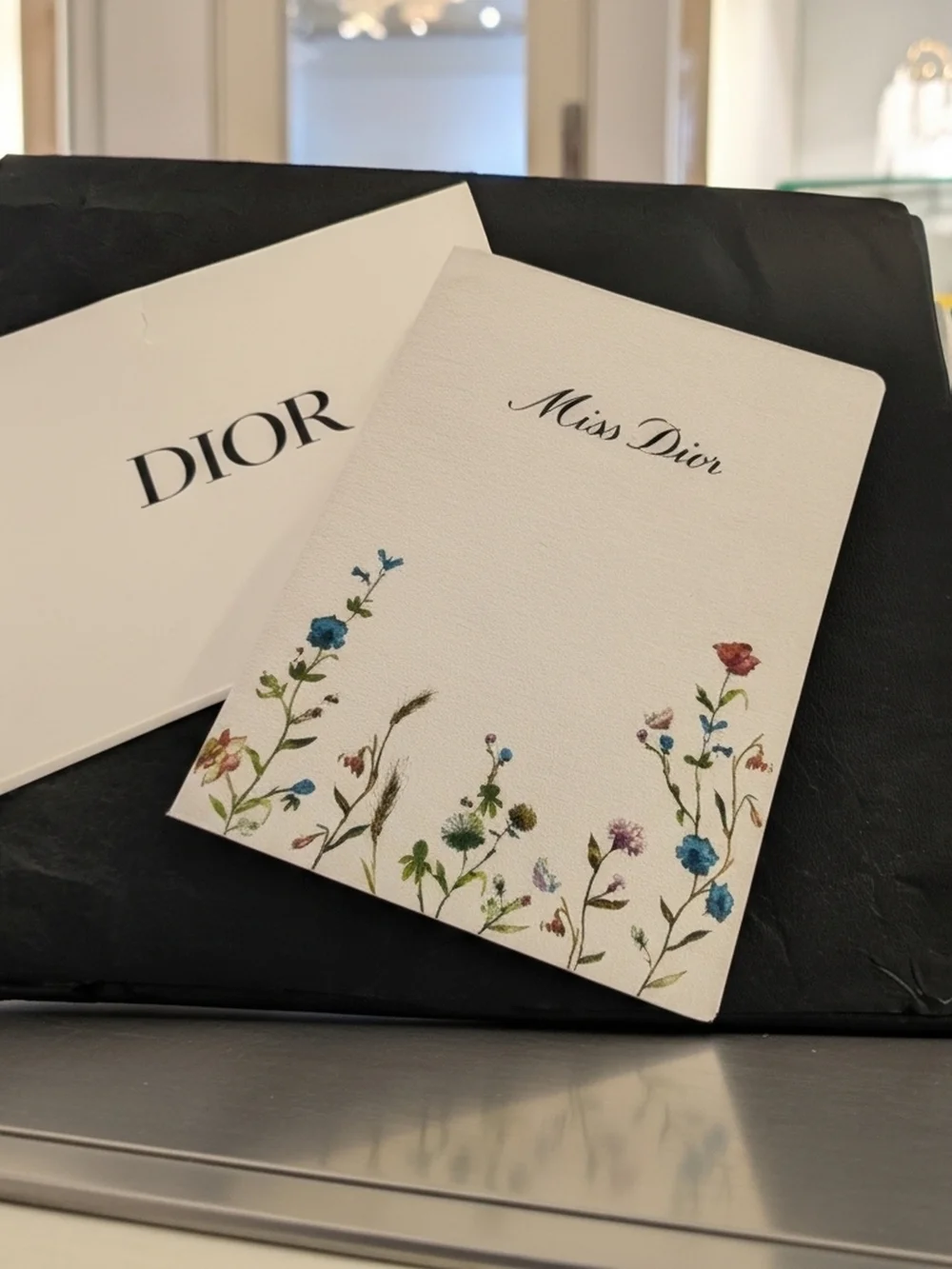 Dior Miss Dior Floral White Notebook - White with Multicolor Floral Accents